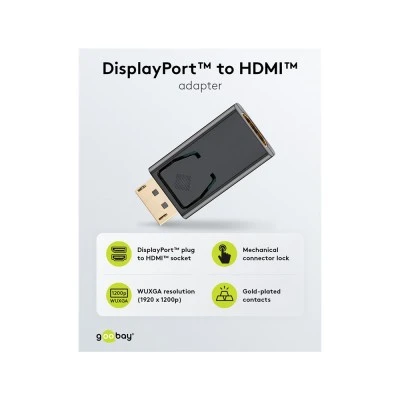 Αντάπτορας GOOBAY DisplayPort σε HDMI 51719, gold-plated, μαύρος Αντάπτορας GOOBAY DisplayPort σε HDMI 51719, gold-plated, μαύρος