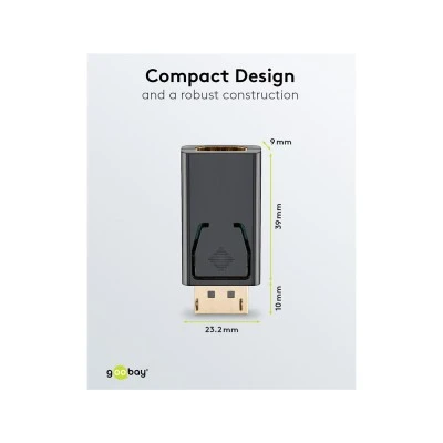 Αντάπτορας GOOBAY DisplayPort σε HDMI 51719, gold-plated, μαύρος Αντάπτορας GOOBAY DisplayPort σε HDMI 51719, gold-plated, μαύρος
