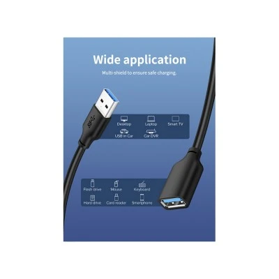 CABLETIME καλώδιο USB 3.0 αρσενικό σε θηλυκό C160, 5Gbps, 1m, μαύρο CABLETIME καλώδιο USB 3.0 αρσενικό σε θηλυκό C160, 5Gbps, 1m, μαύρο