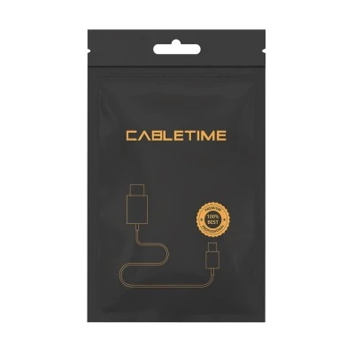 Καλώδιο Mini DisplayPort σε HDMI CABLETIME με ανάλυση έως 1080p μήκος καλωδίου 1.8m σε λευκό χρώμα