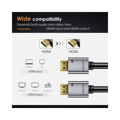 Καλώδιο CABLETIME HDMI 2.0 AV566 4k/60hz 1m μαύρο Καλώδιο CABLETIME HDMI 2.0 AV566 4k/60hz 1m μαύρο