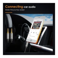 Καλώδιο ήχου AUX Stereo CABLETIME 3.5mm 1/8'' με μήκος 1m σε μαύρο χρώμα 