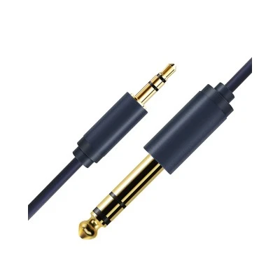Καλώδιο Stereo 6.3mm σε Stereo 3.5mm με μήκος καλωδίου 1.8m σε μαύρο χρώμα
