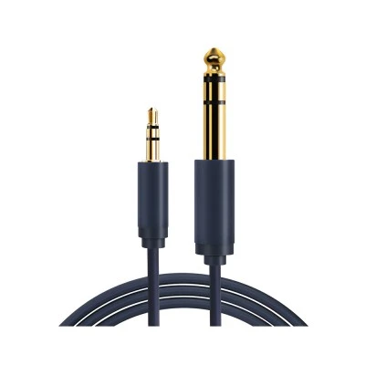Καλώδιο Stereo 6.3mm σε Stereo 3.5mm με μήκος καλωδίου 1.8m σε μαύρο χρώμα