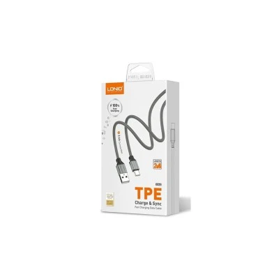 LDNIO καλώδιο Lightning σε USB LS442, 2.4A, 2m, γκρι