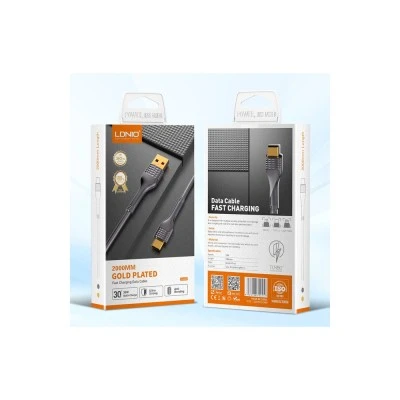 LDNIO καλώδιο Ligntining σε USB LS652, 30W, 2m, γκρι