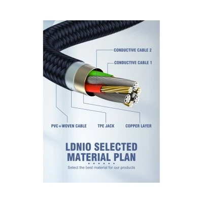 LDNIO καλώδιο Lightning σε USB LS691, 30W, 1m, γκρι LDNIO καλώδιο Lightning σε USB LS691, 30W, 1m, γκρι