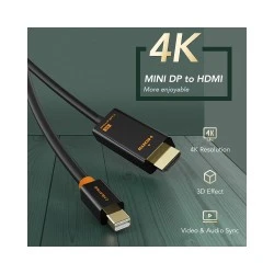 Καλώδιο CABLETIME mini DisplayPort σε HDMI CT-AV588-03G4K, 4K/30Hz, 1.8m, μαύρο
