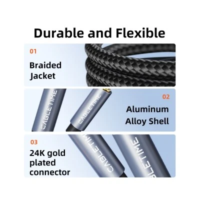 CABLETIME καλώδιο ήχου 3.5mm σε 6.35mm CT-AV321-H11G, 2m, μαύρο
