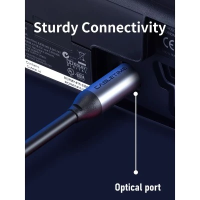 Καλώδιο ήχου Toslink CABLETIME CT-AV380-P04GN, gold plated, 5mm, 3m, μαύρο Καλώδιο ήχου Toslink CABLETIME CT-AV380-P04GN, gold plated, 5mm, 3m, μαύρο