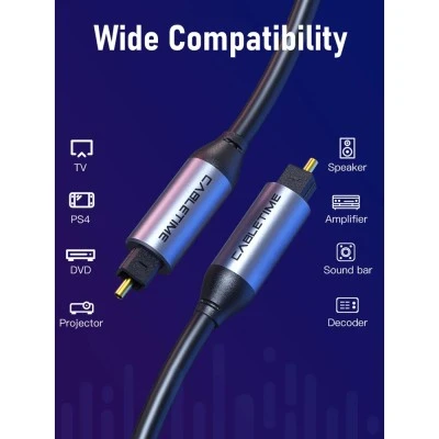 Καλώδιο ήχου Toslink CABLETIME CT-AV380-P04GN, gold plated, 5mm, 3m, μαύρο Καλώδιο ήχου Toslink CABLETIME CT-AV380-P04GN, gold plated, 5mm, 3m, μαύρο
