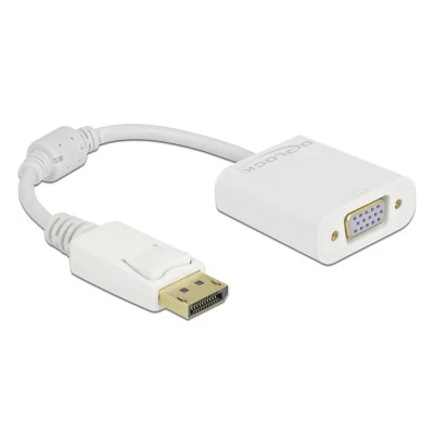 Αντάπτορας DELOCK DisplayPort σε VGA 61007, Full HD, passive, λευκός Αντάπτορας DELOCK DisplayPort σε VGA 61007, Full HD, passive, λευκός