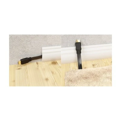 Καλώδιο GOOBAY HDMI 2.0 με Ethernet 61279, flat, 18Gbit/s, 4K, 2m, μαύρο