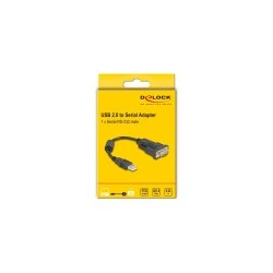 DELOCK καλώδιο USB σε RS-232 61549, 921.6Kbps, 0.25m, μαύρο