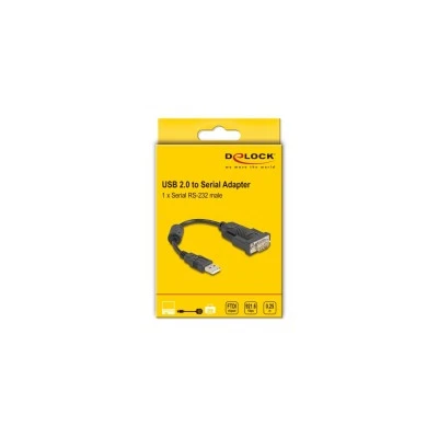 DELOCK καλώδιο USB σε RS-232 61549, 921.6Kbps, 0.25m, μαύρο