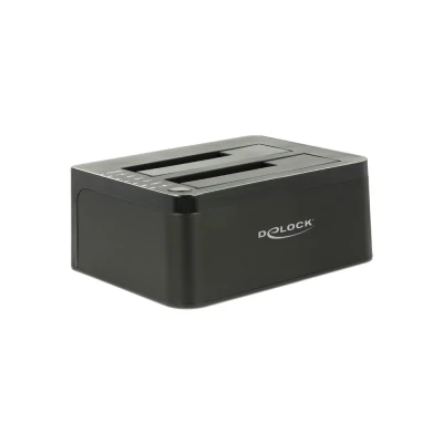 Docking station DELOCK clone function με 2x θύρες  HDD/SSD μεταφορά δεδομένων έως 6Gb/s μαύρο χρώμα 