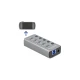 Hub DELOCK 5x USB + 1x Type-C PD με διακόπτες 5Gbps 2.4A γκρι με μεταλλικό περίβλημα