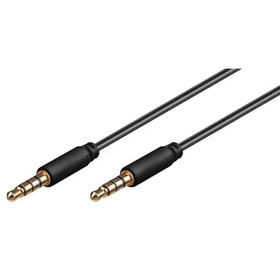 Καλωδίου ήχου 3.5mm GOOBAY 63824, 4-pin, slim, CU, 0.5m, μαύρο