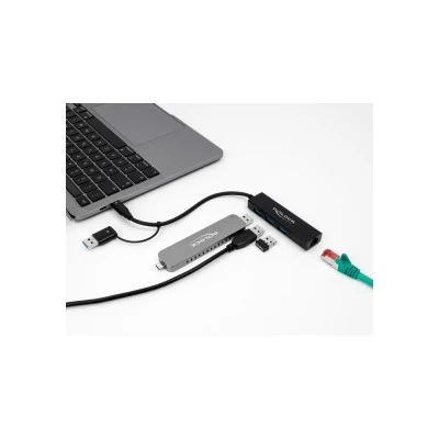 Docking station DELOCK με 3x θύρες USB 3.2 Gen 1/LAN 1000Mbps με ταχύτητα μεταφοράς δεδομένων 5Gbps μαύρο Docking station DELOCK με 3x θύρες USB 3.2 Gen 1/LAN 1000Mbps με ταχύτητα μεταφοράς δεδομένων 5Gbps μαύρο