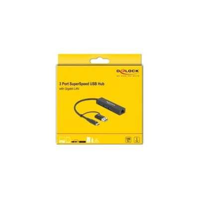 Docking station DELOCK με 3x θύρες USB 3.2 Gen 1/LAN 1000Mbps με ταχύτητα μεταφοράς δεδομένων 5Gbps μαύρο Docking station DELOCK με 3x θύρες USB 3.2 Gen 1/LAN 1000Mbps με ταχύτητα μεταφοράς δεδομένων 5Gbps μαύρο