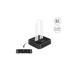 Docking station DELOCK  clone function 2x θύρες M.2 SSD με ταχύτητα μεταφοράς 6Gbps μαύρο