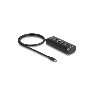 USB-C hub DELOCK με διακόπτες με 4x USB θύρες με γρήγορη μεταφορά 10Gbps σε μαύρο χρώμα USB-C hub DELOCK με διακόπτες με 4x USB θύρες με γρήγορη μεταφορά 10Gbps σε μαύρο χρώμα