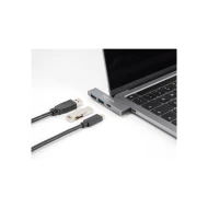 DELOCK USB hub 64275, 3x θυρών, 5Gbps, USB-C σύνδεση, γκρι