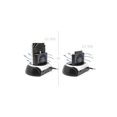 DELOCK docking station για M.2 NVMe/SATA ή 2.5"/3.5" SSD/HDD 64280, 10Gbps, μαύρο