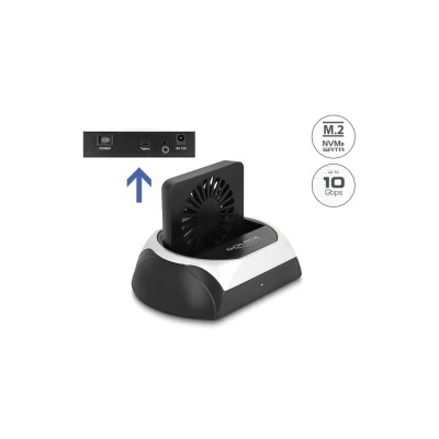 DELOCK docking station για M.2 NVMe/SATA ή 2.5"/3.5" SSD/HDD 64280, 10Gbps, μαύρο