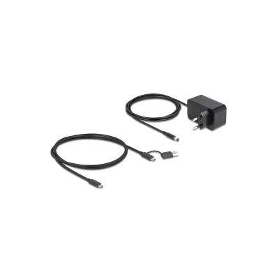 DELOCK USB hub 64326 με διακόπτες, 7x θυρών, 10Gbps, USB/USB-C σύνδεση, μαύρο