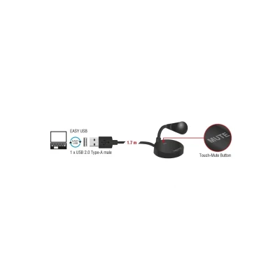 DELOCK USB μικρόφωνο 65868 με βάση και mute button