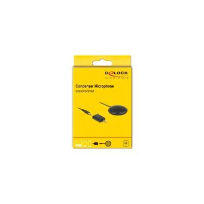 DELOCK μικρόφωνο με αντάπτορα Υ 65873, πυκνωτικό, omnidirectional, μαύρο