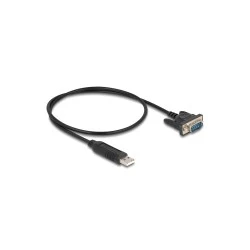 DELOCK καλώδιο USB σε RS-232 66461, 921.6Kbps, 50cm, μαύρο