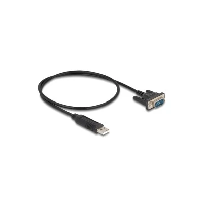 DELOCK καλώδιο USB σε RS-232 66461, 921.6Kbps, 50cm, μαύρο