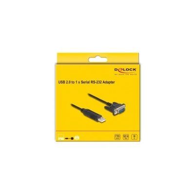 DELOCK καλώδιο USB σε RS-232 66461, 921.6Kbps, 50cm, μαύρο