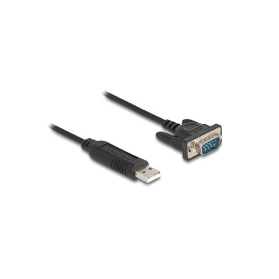DELOCK καλώδιο USB σε RS-232 66461, 921.6Kbps, 50cm, μαύρο