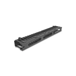 DELOCK cable management 67022 για rack 19"/1U, 3 ανοίγματα, μαύρο