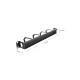 DELOCK cable management 67033, 19"/1U rack, 4x γάντζοι & βούρτσα, μαύρο