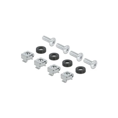 DELOCK cable management 67033, 19"/1U rack, 4x γάντζοι & βούρτσα, μαύρο