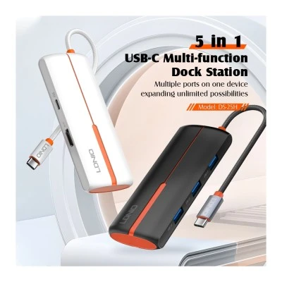 LDNIO docking station DS-25H, 5 θυρών, USB-C σύνδεση, 4K, 100W PD, μαύρο LDNIO docking station DS-25H, 5 θυρών, USB-C σύνδεση, 4K, 100W PD, μαύρο