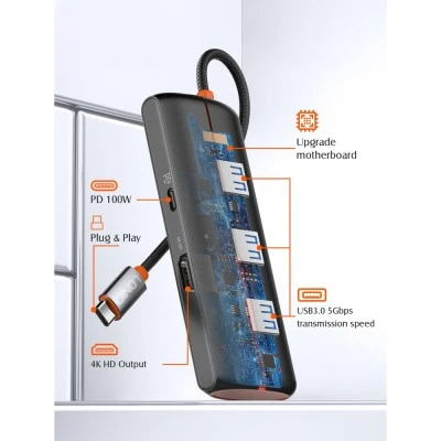 LDNIO docking station DS-25H, 5 θυρών, USB-C σύνδεση, 4K, 100W PD, μαύρο LDNIO docking station DS-25H, 5 θυρών, USB-C σύνδεση, 4K, 100W PD, μαύρο