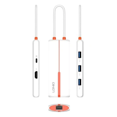 LDNIO docking station DS-26H, 6 θυρών, USB-C σύνδεση, 4K, 100W PD, λευκό LDNIO docking station DS-26H, 6 θυρών, USB-C σύνδεση, 4K, 100W PD, λευκό