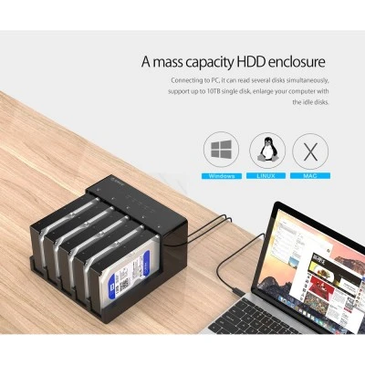 ORICO docking station για 2.5" ή 3.5" SATA HDD/SSD 6558US3-C, 5 θέσεων, 5Gbps, clone function, μαύρο ORICO docking station για 2.5" ή 3.5" SATA HDD/SSD 6558US3-C, 5 θέσεων, 5Gbps, clone function, μαύρο