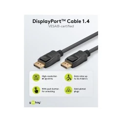 Καλώδιο Goobay DisplayPort 74778, VESA Certified, 8K/60Hz, 32.4 Gbps, 2m, μαύρο
