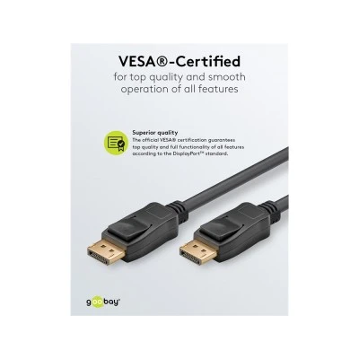 Καλώδιο Goobay DisplayPort 74778, VESA Certified, 8K/60Hz, 32.4 Gbps, 2m, μαύρο Καλώδιο Goobay DisplayPort 74778, VESA Certified, 8K/60Hz, 32.4 Gbps, 2m, μαύρο