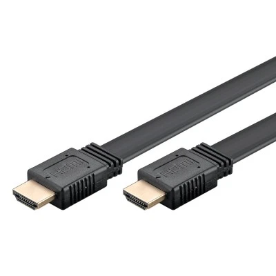 Καλώδιο GOOBAY HDMI 77135 με Ethernet, flat, 8K/60Hz, 48 Gbps, 2m, μαύρο