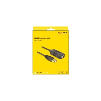 DELOCK καλώδιο USB 2.0 αρσενικό σε θηλυκό 82689, active, 15m, μαύρο