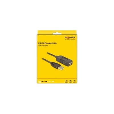 DELOCK καλώδιο USB 2.0 αρσενικό σε θηλυκό 82690, active, 20m, μαύρο