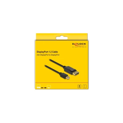 Καλώδιο DELOCK mini DisplayPort σε DisplayPort 82698, 4K/60Hz, 21.6 Gbps, 1m, μαύρο