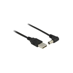 DELOCK καλώδιο USB σε DC 5.5 x 2.1mm 83578, γωνιακό, 1.5m, μαύρο